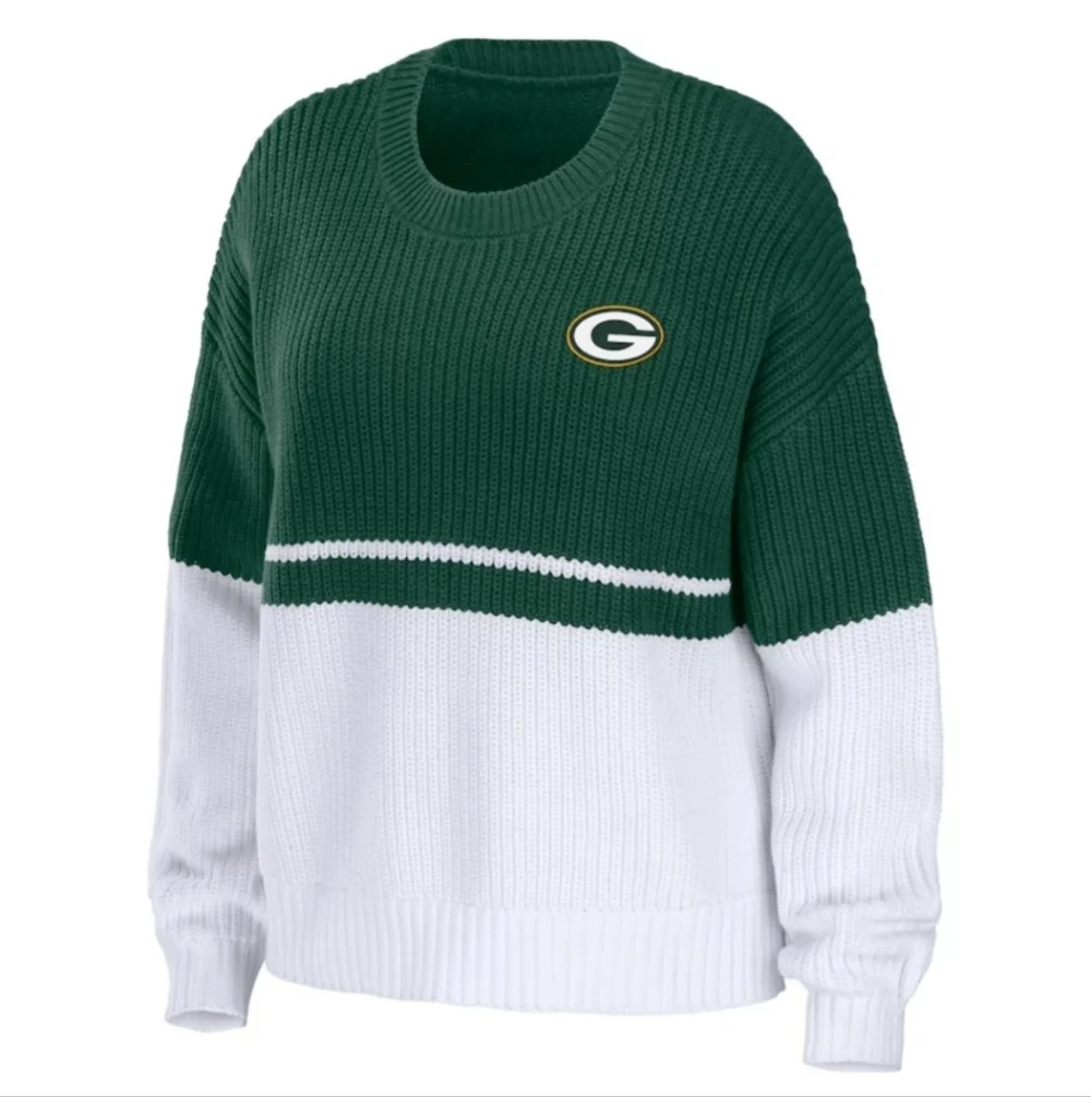 Green Bay Packers WEAR by Erin Andrews Women's Chunky Script Pullover NWT - Picture 2 of 3
